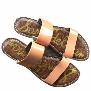 𝅺SAM EDELMAN Krista Leather Slip On Flat Slide Sandals 7.5